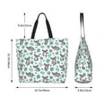 thumbnail image 6 of Bingfone Canvas Tote Bag For Women With Inner Pocket Aesthetic Cute Shopping Tote Bags Reusable Grocery Bags-Bears And Tropical Leaves, 6 of 9