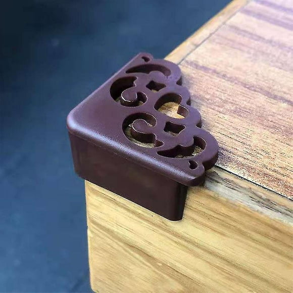 Hollow Out Flower Pattern Soft Baby Safety Table Desk Corner Guard Protectorbrown4pcs/set