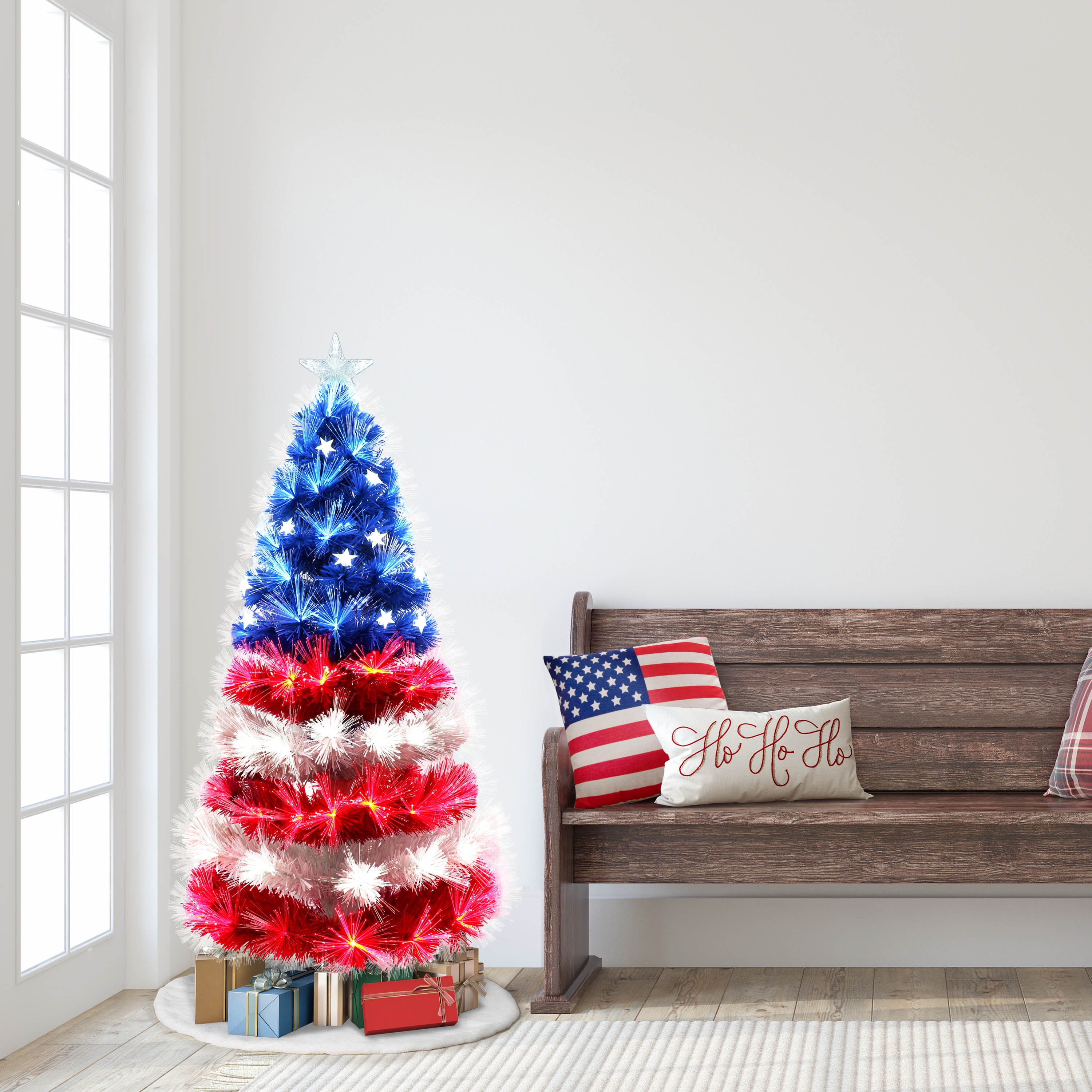 Buy PreLit 4' Fiber Optic Patriotic Artificial Christmas Tree, Red