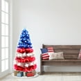 thumbnail image 2 of CC Christmas Decor Pre-lit Slim Artificial Patriotic Christmas Tree - 4’ - Fiber Optic Light, 2 of 3