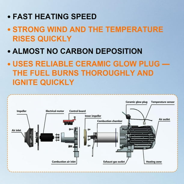 12V 8000W Diesel Air Heater Chauffage Voiture pour Bateaux