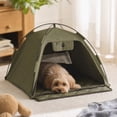 thumbnail image 6 of Portable Pet Tent 15.75in Foldable Indoor Outdoor Water-Repellent Mesh Green with Cushion, 6 of 6