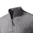 thumbnail image 7 of TOUMENY Men Winter Half Zip Sweater Casual Soft Comfy Knit Pullover Long Sleeve Solid Slim Crew Neck Basic Warm Fall Tops Dark Gray XL, 7 of 7