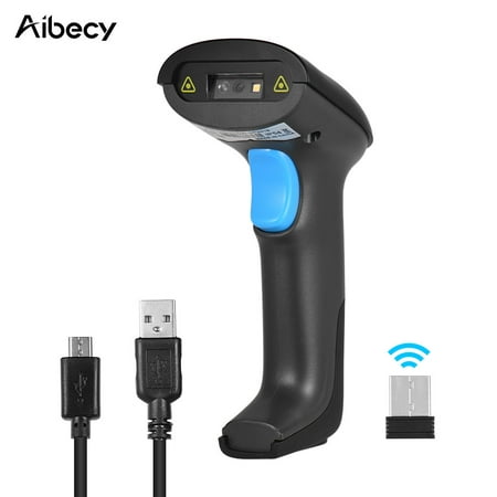 Aibecy Handheld 2-in-1 2.4G Wireless & Wired USB Barcode Scanner 1D 2D Bar Code Reader with Receiver USB Cable Plug and Play Rechargeable for Mobile Payment Computer Screen for Supermarket Retail (Best Bar Scanner App)