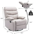 thumbnail image 2 of 360°Swivel Rocker Recliner Chair with Adjustable Backrest＆Footrest Breathable Fabric Manual Rocking Recliner Chair for Adults Single Sofa Recliner for Living Room Beige, 2 of 7