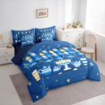 thumbnail image 4 of Manfei Western Holiday Teens Twin Bedding Sets 7-Piece, Tribal Menorah Dreidel Bedding Comforter Set, Hanukkah Theme Reversible Sheet Sets, Breathable Home Decor, 4 of 8