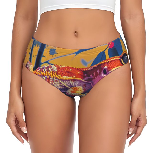 Fotbe Colorful Gecko Jungle Art Calzones Estampados para Mujer – Ropa Interior de Algodón, Cómoda, Suave y Elástica-Medium
