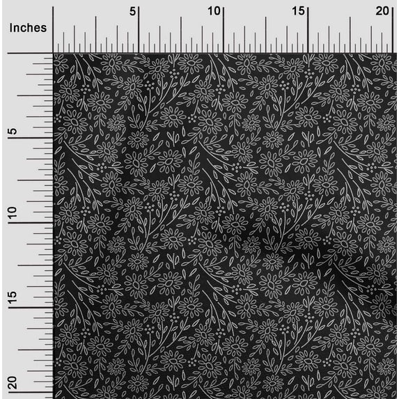 oneOone Viscose Jersey Fabric Artistic Floral Sashiko Print Sewing Fabric BTY 60 Inch Wide