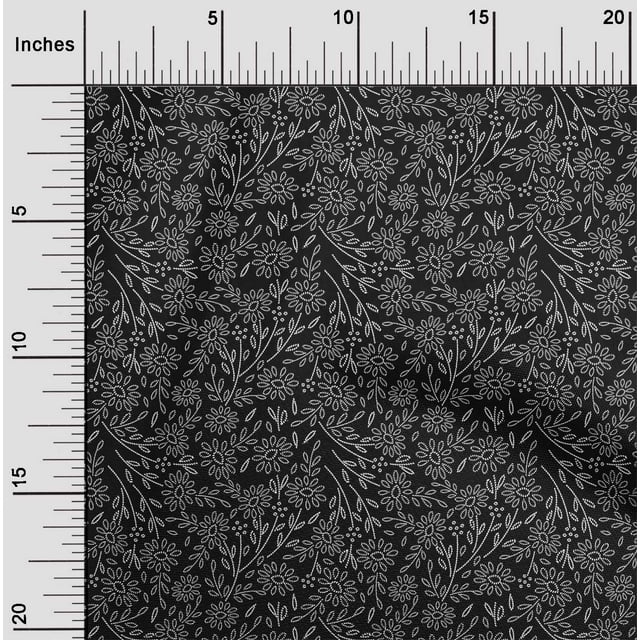 oneOone Tissu en Coton Flex Imprimé Floral Artistique Sashiko 40 Pouces de Large