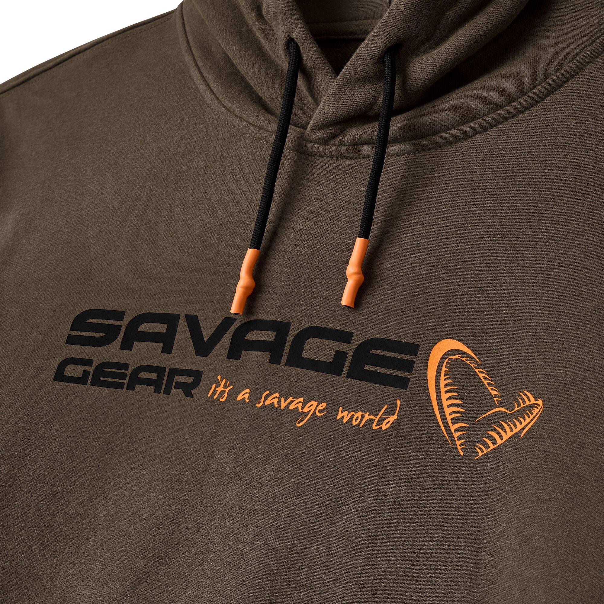 Savage Gear Logo Fleece Pullover Hoodie, Olive Green, Size XL