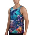 thumbnail image 2 of Lsque Underwater Turtle Dolphin Octopus Pattern Mens Tank Tops Muscle Athletic Quick Dry Sleeveless Workout Fitness T Shirts Beach Tank Top, Loose-fit Sleeveless Shirt for Men-4X-Large, 2 of 7