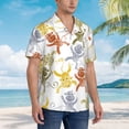 thumbnail image 3 of Fotbe Cartoon Monkey Camisa Hawaiana para Hombre Unisex – Camisa Casual de Verano con Botones de Manga Corta de Algodón y Lino,3X-Large, 3 of 7