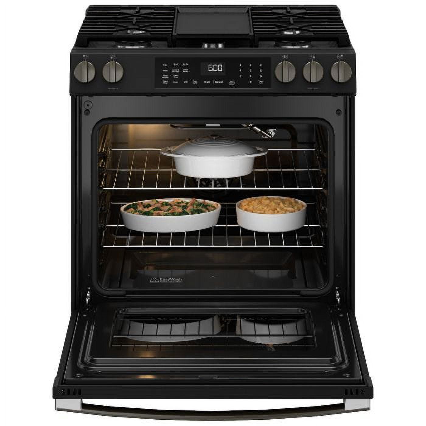 GE 30" Slide-In Front-Control Convection Gas Range with No Preheat Air Fry GGS600AVDS