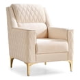 thumbnail image 2 of Luna Chair Finished in Velvet Fabric made with wood in Ivory Color, 2 of 7