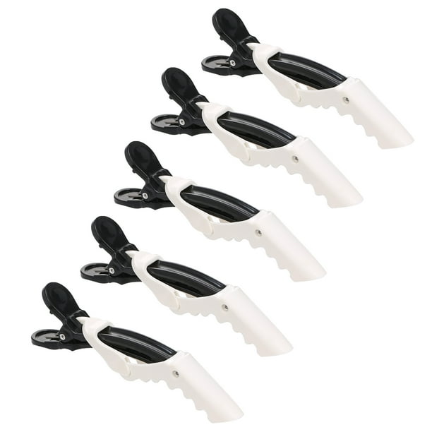 Horquilla 5Pcs Clips de pelo antideslizantes de plástico Clips de corte y peinado de peluquería Clips de cocodrilo de salón para horquillas de cabello grueso para mujeres niñas