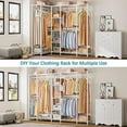 ASDRFYU L50 Protable Closet Rack Large Corner Freestanding Wardrobe Closet MultiFunctional L
