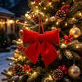 thumbnail image 4 of Christmas Wreath Bow, Christmas Tree Bows Xmas Bows Decoration Bows- Christmas Tree Pendants And Ornaments, 4 of 6