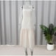 thumbnail image 1 of Vestido elegante femenino liso holgado y plisado con dobladillo, vestido de tirantes elegante con cuello en U, sin mangas, sin espalda, envuelto en la cadera, vestidos largos para fiesta, 1 of 5