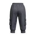 thumbnail image 4 of Womens Capri Pants,Capri Pants for Women Summer Solid Color Capri Joggers with Pockets High Wasit Drawstring Casual Capris, 4 of 9