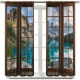 thumbnail image 3 of Landscape Curtains,Nature 3D Scenery View Window Treatments for Living Room, Autumn Forest Lake Botanical Maples Scape Curtain 2 Panels,42x54 Inch, 3 of 6