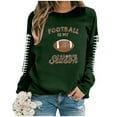thumbnail image 4 of WEAIXIMIUNG Chandails en Molleton Zippés pour Femmes, Chandails en Molleton Décontractés Légers à Col Rond, Manches Longues, Imprimé Graphique Football, Pull-Over, Blouse, 4 of 4