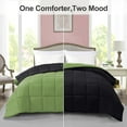 thumbnail image 2 of BedDecor 300 GSM 1Pcs Reversible Solid (Sage-Black, Oversize King) 100% Egyptian Cotton Base Down Alternative Comforter, 2 of 8