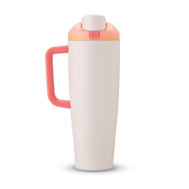 Vaso Owala FreeSip de acero inoxidable, 180 ml, color naranja/marrón