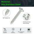thumbnail image 3 of M6 x 45mm (25 Pack) 304 Stainless Steel Flat Round Socket Head Wood Screws, 3 of 7
