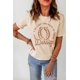 thumbnail image 2 of ABPHQTO Camiseta de manga corta con estampado gráfico de letras Darling caqui para mujer, 2 of 5
