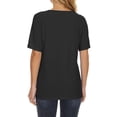 thumbnail image 3 of Vedolay Women's T-Shirts Womens T Shirts Basic V Neck Tee Loose Fitting Casual Short Sleeve Tops,Black XL, 3 of 5