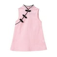 thumbnail image 2 of Ashirexll Girls Summer Dress for Little Fashion Casual Solid Color Sleeveless Princess Cheongsam for Children, 2 of 4
