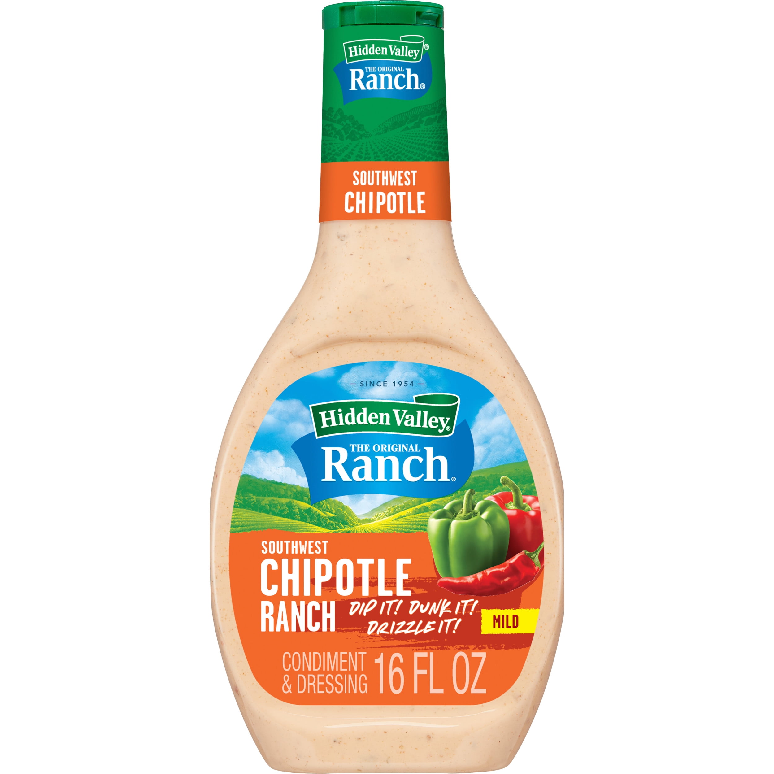 Hidden Valley Gluten Free Southwest Chipotle Salad Dressing and Topping, 16 fl oz