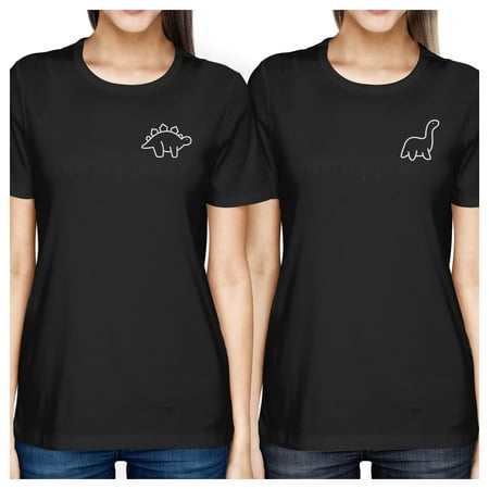 Dinosaurs Black BFF Matching Tee Shirts Unique Best Friends (Unique Gifts For Best Friend Girl)