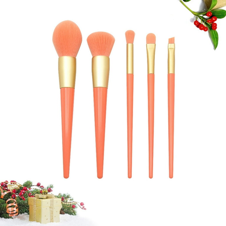5pcs in 1 Set Orange Professional Hair Makeup Brushes Kit
