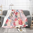 thumbnail image 2 of XMXT Throw Blanket, Skeleton Butterflies Rose Watercolor Machine Washable Blankets for Sofa, 80 x 60 inches, 2 of 9