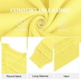 thumbnail image 3 of Asklazy Women's V Neck Sweaters Fall Long Sleeve Crochet Knit Casual Pullover Jumper Tops,Yellow,XL, 3 of 8