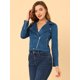 thumbnail image 4 of Chaquecorde mujer Soft Moto Zip Up Pockets Chaquetas de motociclisde gamusintétiazul real XS, 4 of 6