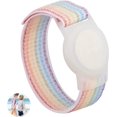 thumbnail image 1 of Nylon Airtag Watch Strap for Kids - Anti-Lost - Magic Bear Pattern for Positioning Airtag Tracking Bracelet (Rainbow White), 1 of 6