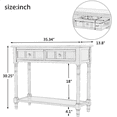 thumbnail image 3 of Tcbosik 35.5 inch Console Table, Entryway Table with Open Shelf and 2 Storage Drawers, Modern Sofa Table for Living Room, Hallway, Foyer, Natural, 3 of 10