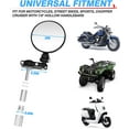 thumbnail image 6 of Universal Motorcycle Mirrors - 3 Inch Round Folding Bar End Side Mirror Compatible with Honda, Scooter, Suzuki, Yamaha, Kawasaki, Victory and More, 6 of 14