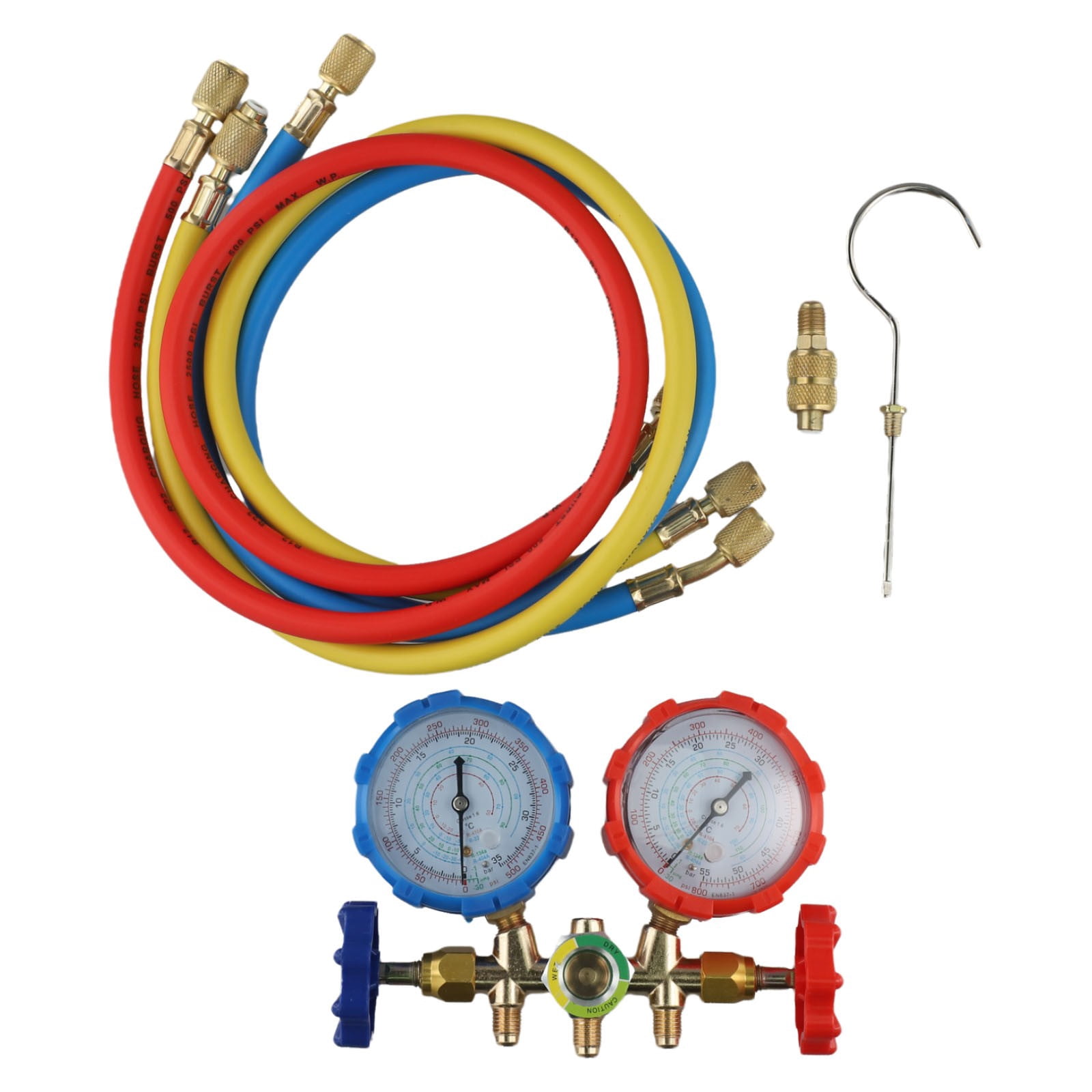 Yannee AC Manifold Gauge Set for R134A R1234YF, Automotive 4 Way Car AC Gauge Set-Test Equipment Parts & Accessories