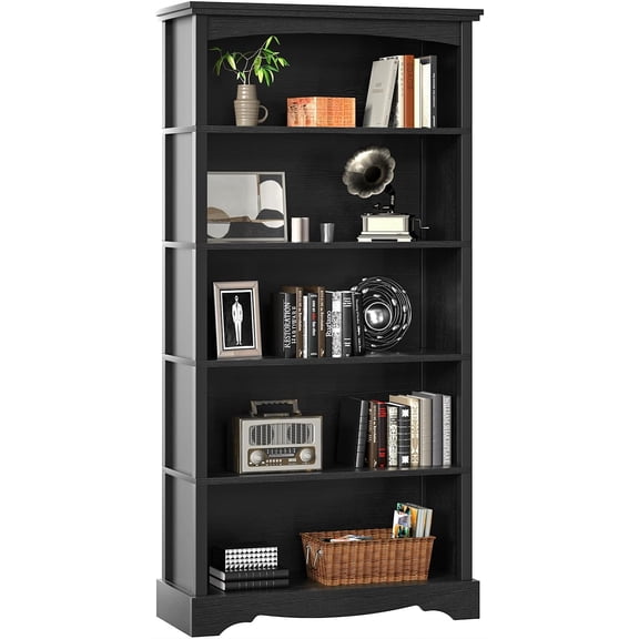 Wooden Bookshelf,Tall Bookshelf with Storage, Floor Standing Modern Style Display Bookcase for Living Room, Office, Study Room, Entryway
