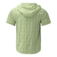 thumbnail image 2 of BKQCNKM Men'S Dress Shirts Men'S Casual Short Sleeve Zipper Hoodies Blouse Solid Drawstring Tops T-Shirt Shirts For Men Summer Tops Green M, 2 of 6