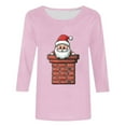 thumbnail image 5 of Cadancy Christmas Tops for Women 2025 Party Santa Crewneck 3/4 Sleeve Blouse Plus Size Vintage Casual Holiday Blouses Xmas Dressy Winter Funny Shirts, 5 of 5