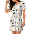 thumbnail image 2 of Balery I Love Dogs Camisón de manga corta con cuello redondo para mujer, cómodo y elegante., 2 of 6