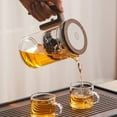 thumbnail image 4 of Tetera De Vidrio, De Madera, Fácil De Limpiar, Tapa Segura, Tetera De 800ml Para Oficina, 4 of 7