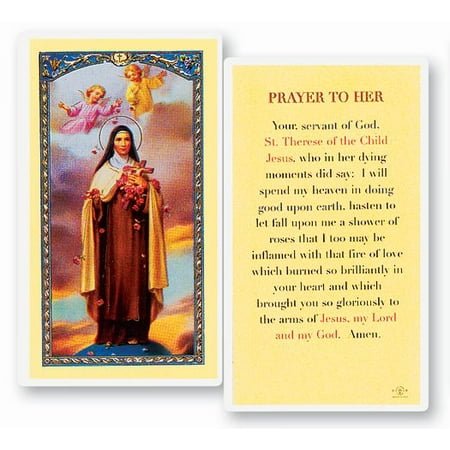 

Saint Therese Prayer to Her Laminated Catholic Prayer Holy Card with Prayer on Back Pack of 25