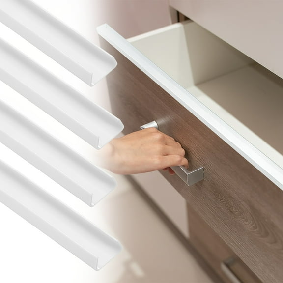 4Pack Cabinet Door Protector, 18" x 3/4" Edge Guard Slip-on Drawer Edge Protector for 9/16"- 11/16" Thick Kitchen Cabinets Door, White