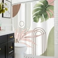 thumbnail image 4 of Sage Green Shower Curtain 72Wx72L Inches, Abstract Bohemian Mid Century Bathroom Curtains, 4 of 8