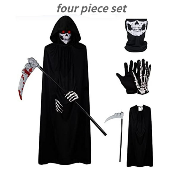 Fiesta de Halloween Grim Reaper Capa negra Capa Conjunto de accesorios de disfraces de Halloween xuanjing unisex